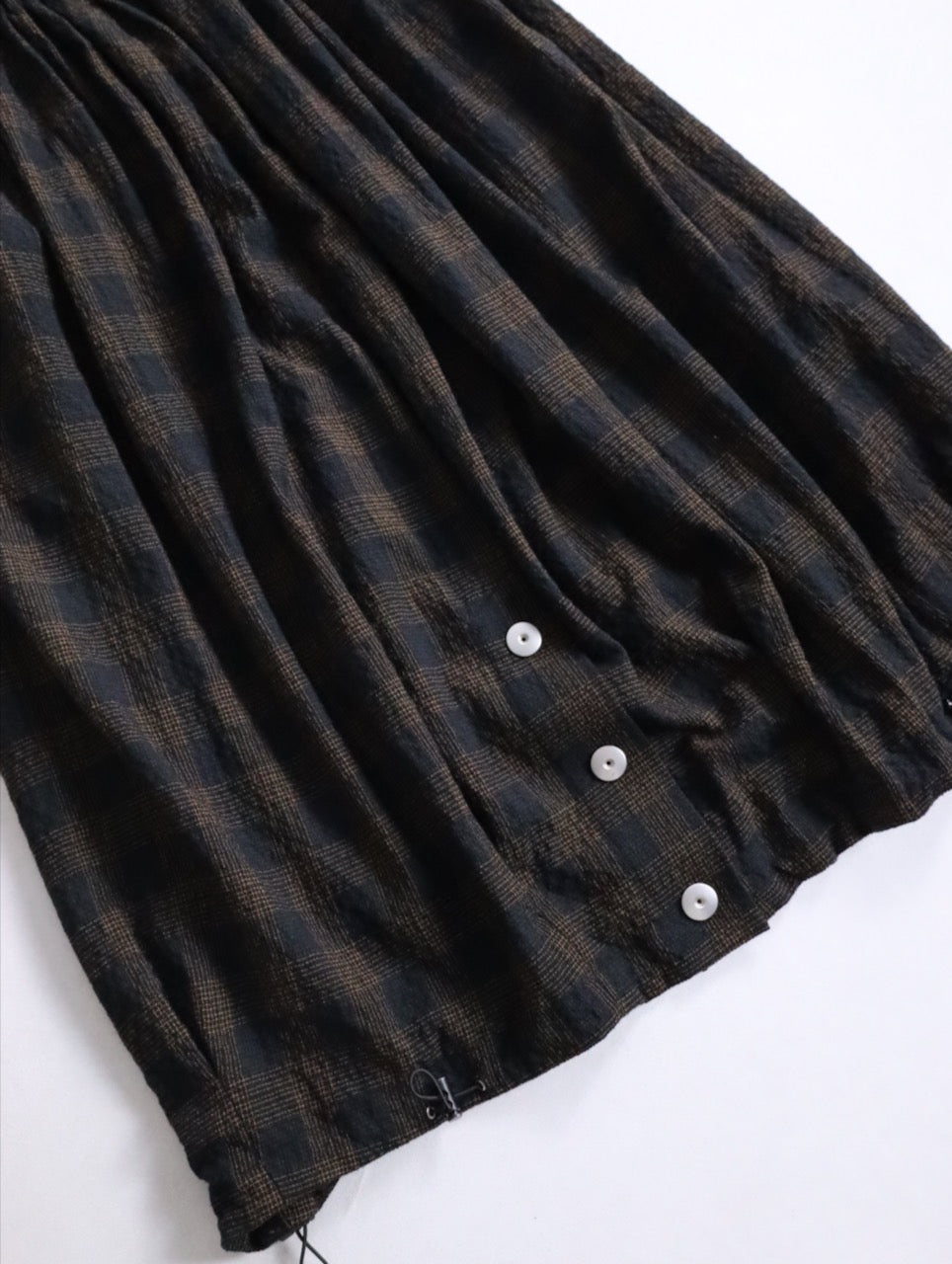 Omar Afridi circle skirt browncheck