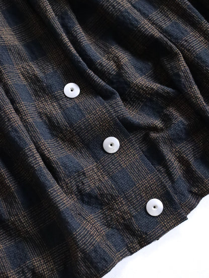 Omar Afridi circle skirt browncheck