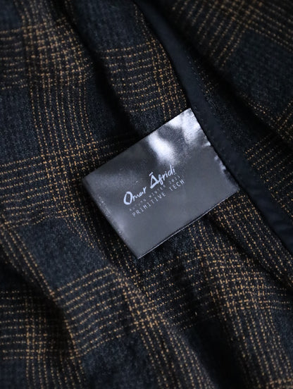 Omar Afridi circle skirt browncheck