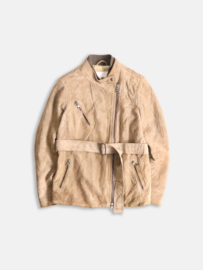 COACH suede cow lether jacket brown