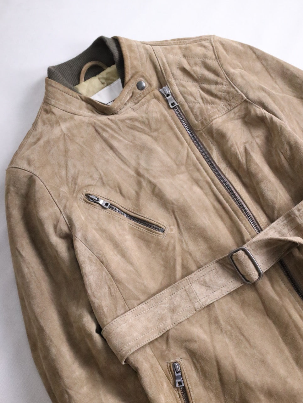 COACH suede cow lether jacket brown