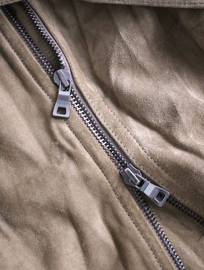 COACH suede cow lether jacket brown