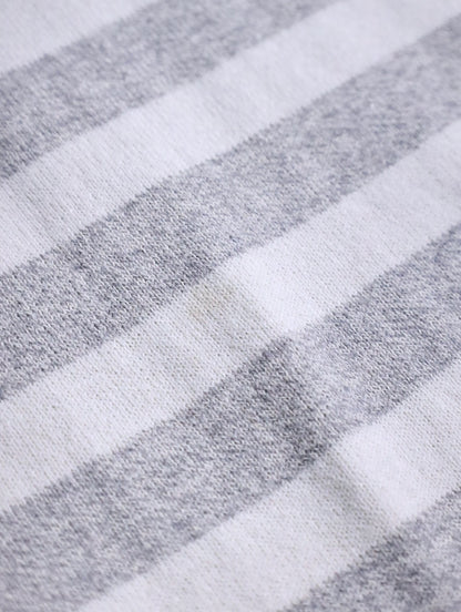 BANANA REPUBLIC cotton cashmere border sweater gray-white