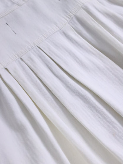 double-breasted hooded cotton jacket white-greige