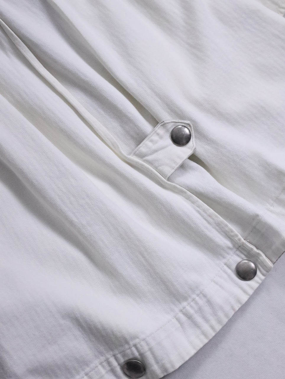 double-breasted hooded cotton jacket white-greige