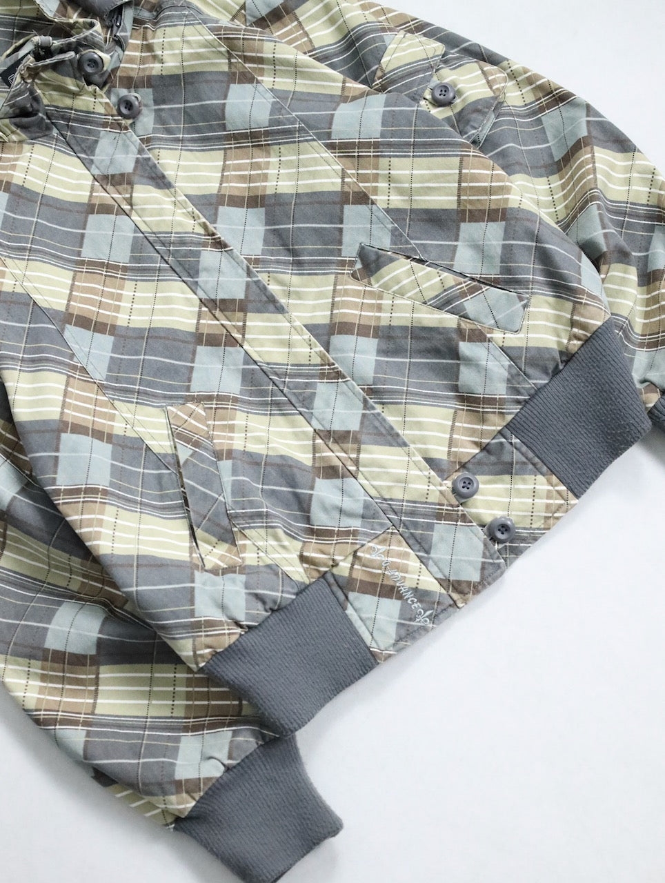design check cotton hooded jacket multi