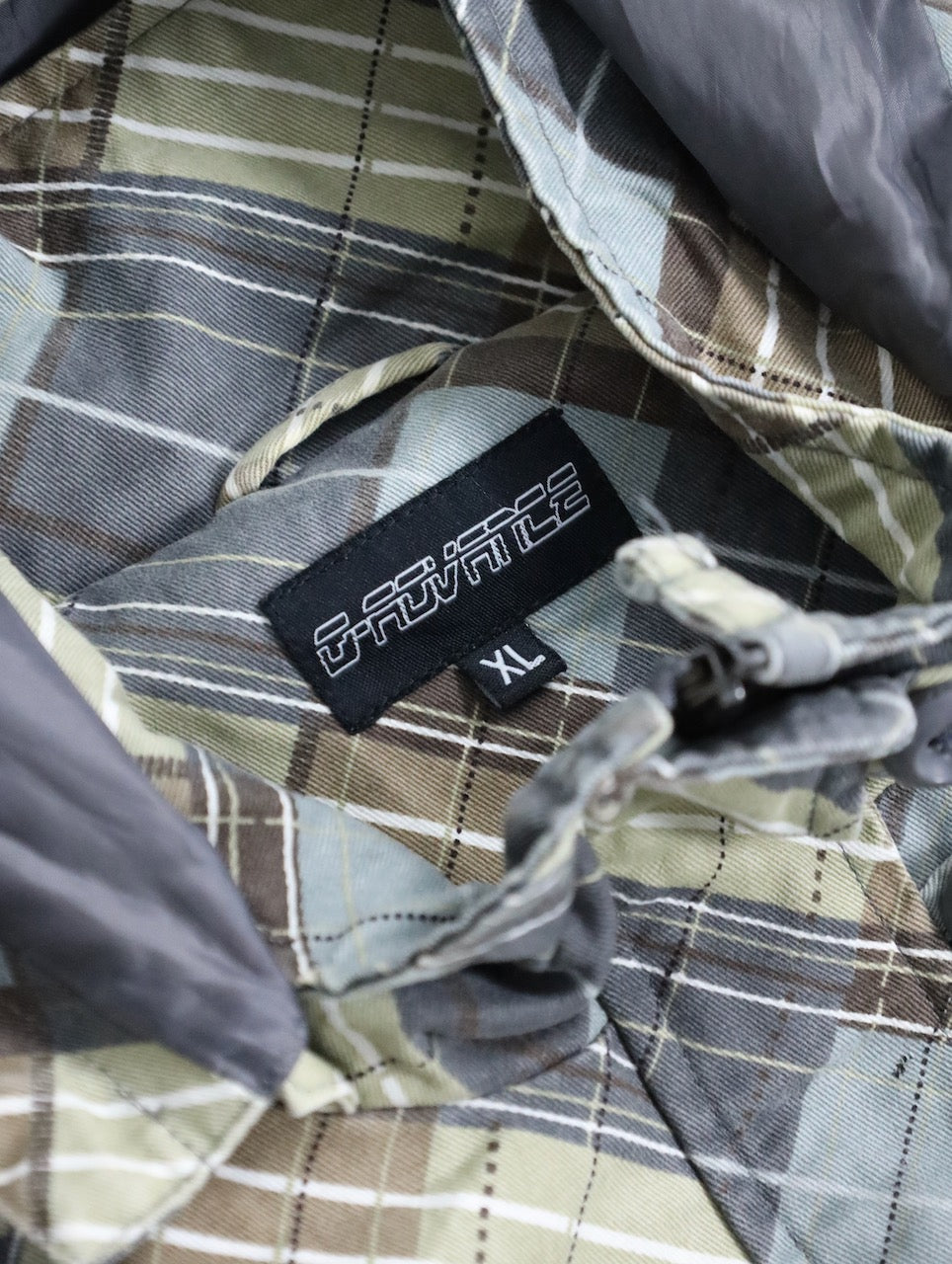 design check cotton hooded jacket multi