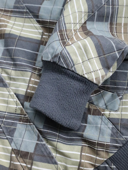 design check cotton hooded jacket multi