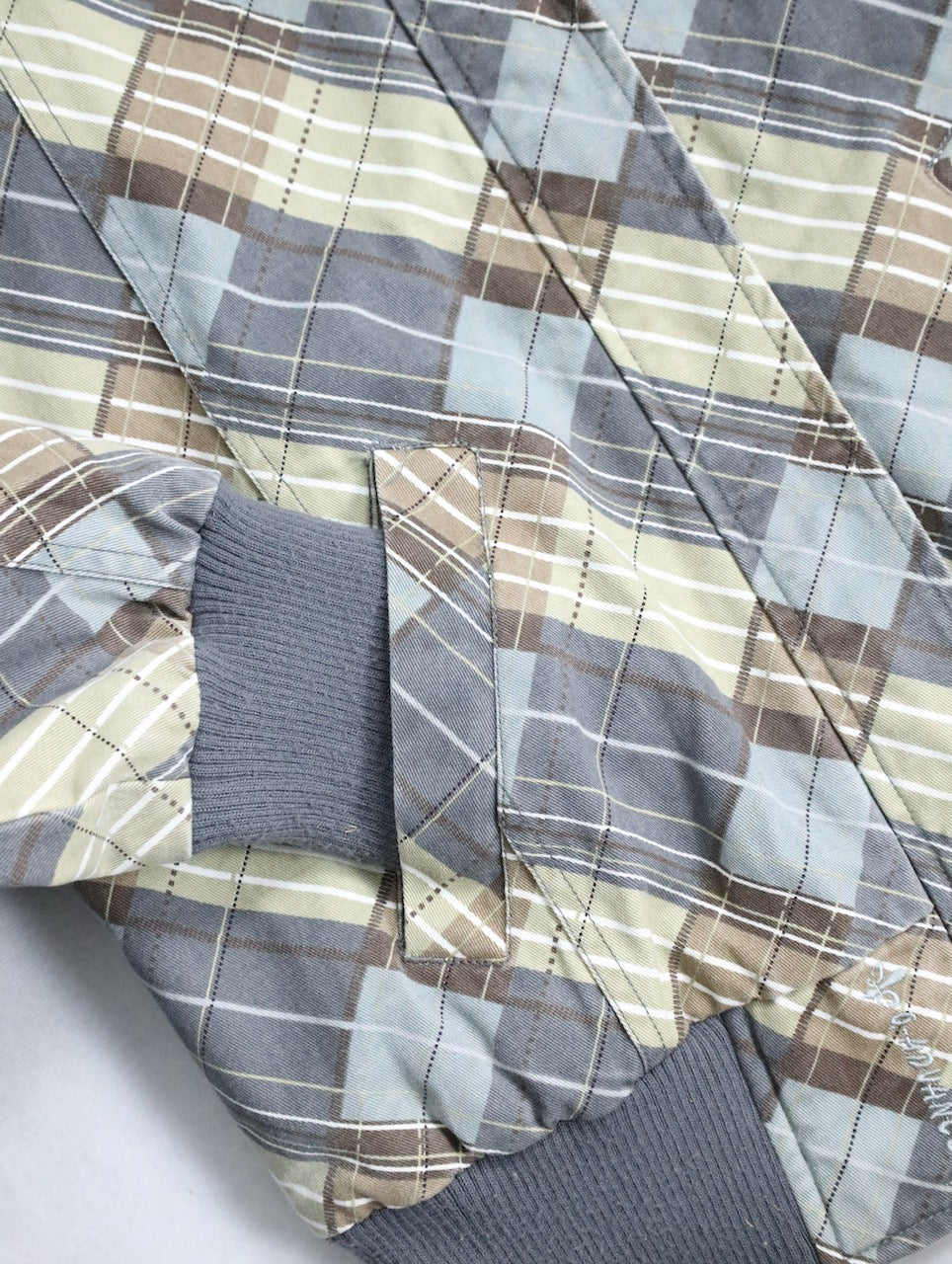 design check cotton hooded jacket multi