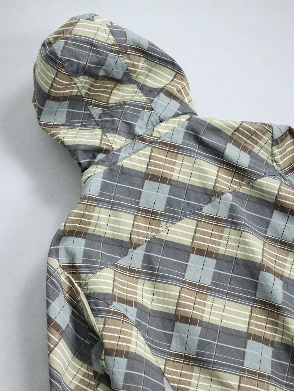 design check cotton hooded jacket multi