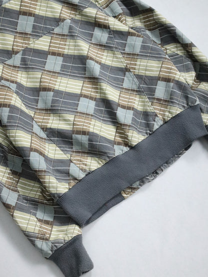 design check cotton hooded jacket multi