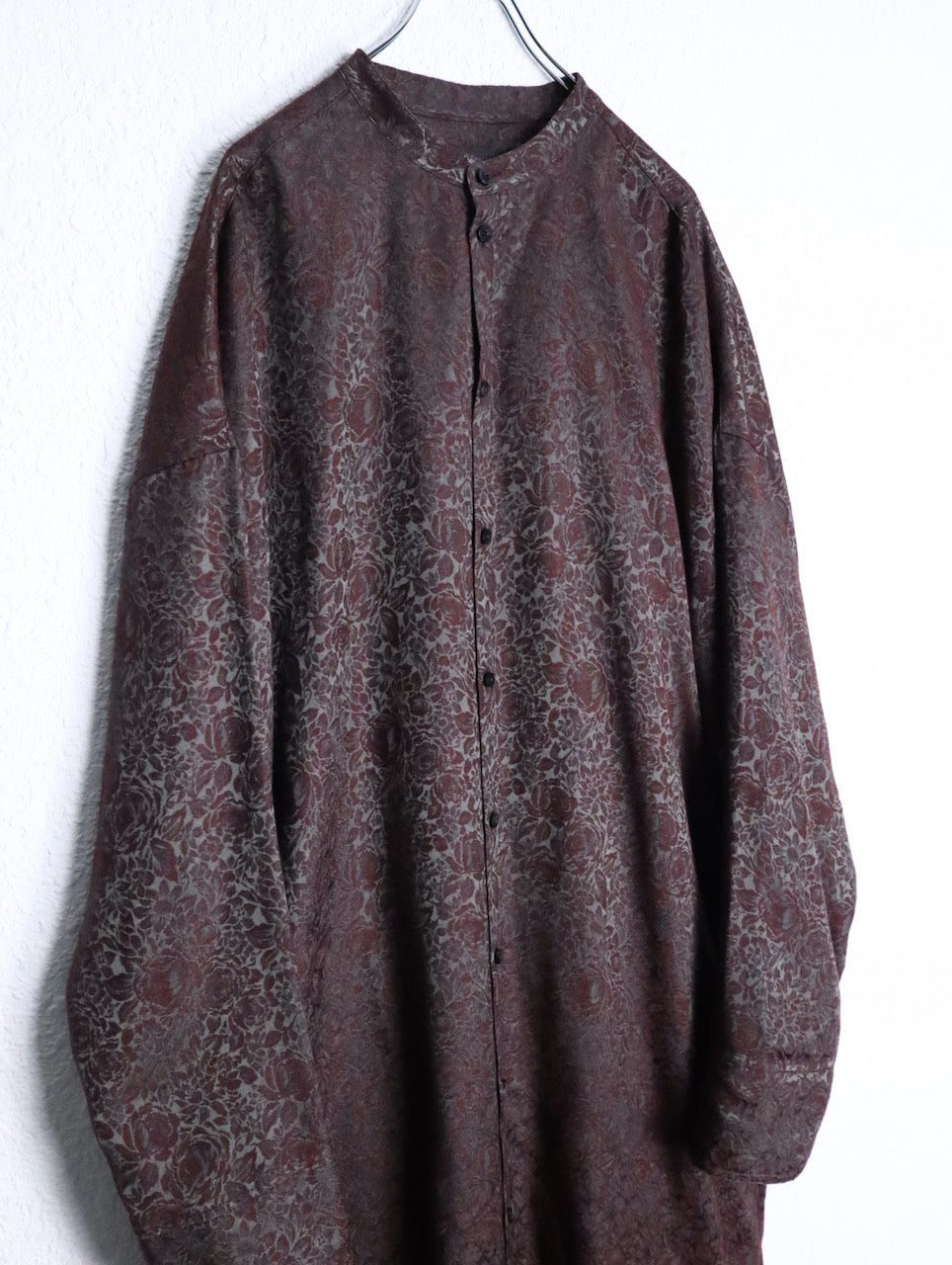 BISHOOL jaquard pattern long shirt winered