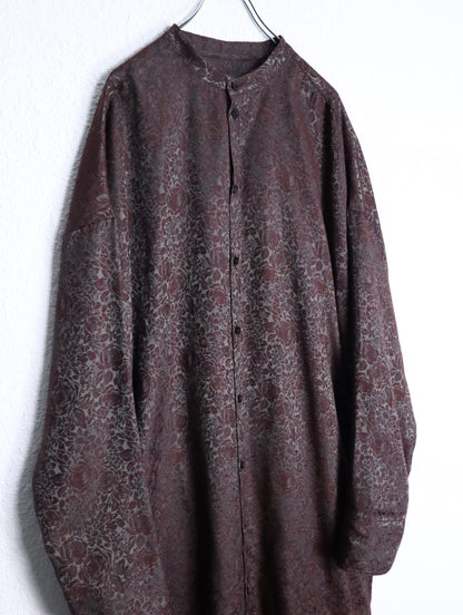 BISHOOL jaquard pattern long shirt winered