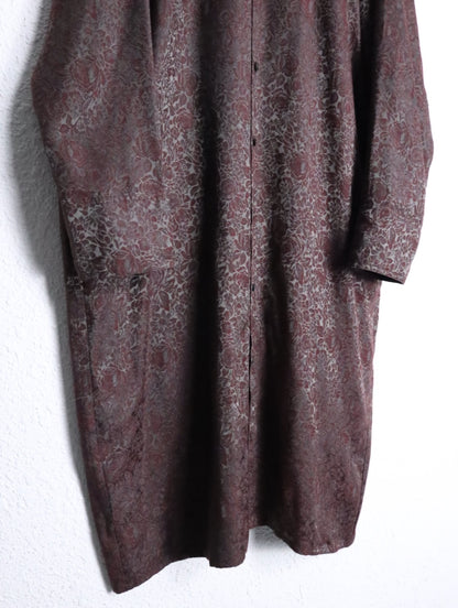 BISHOOL jaquard pattern long shirt winered