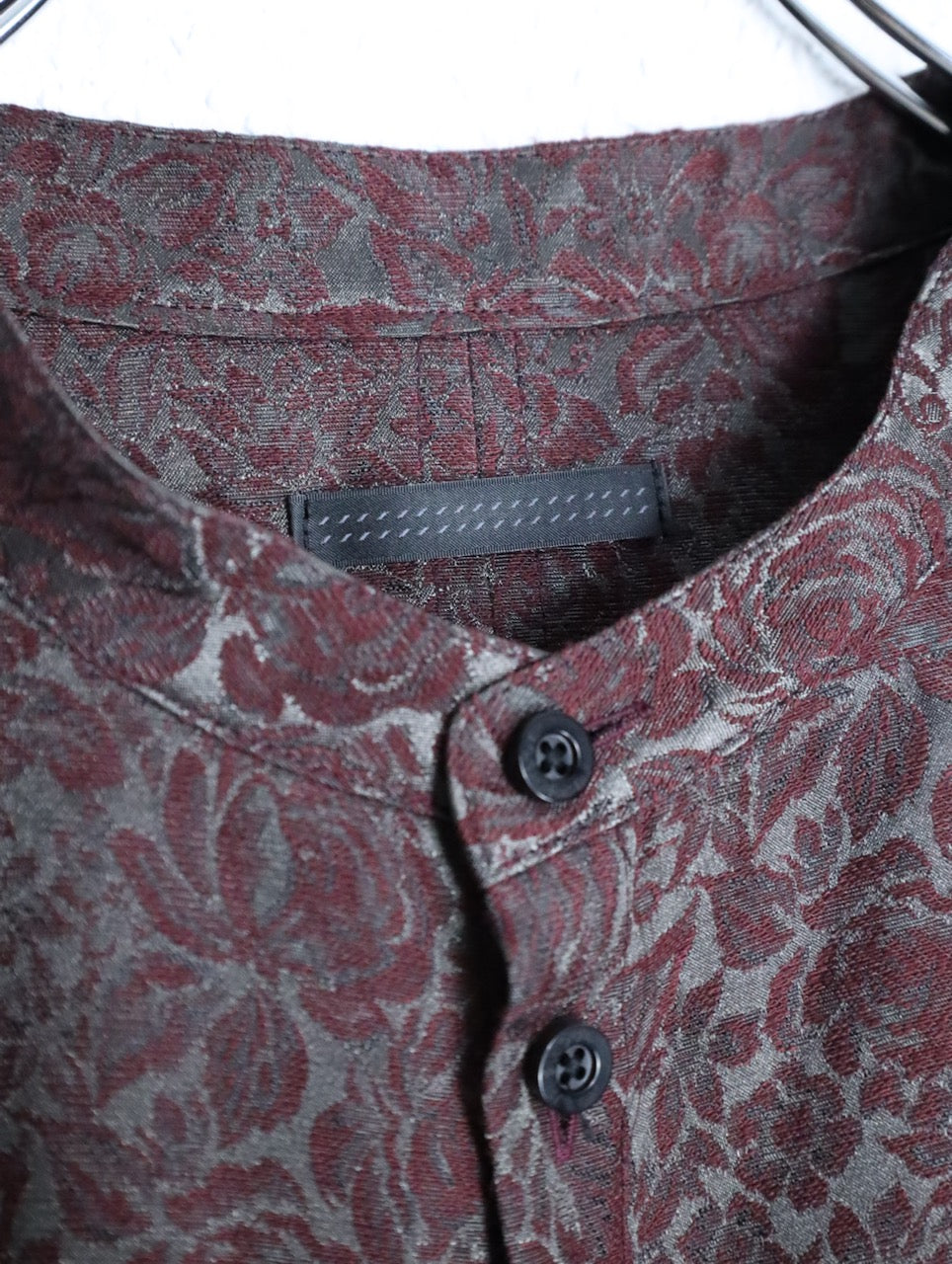 BISHOOL jaquard pattern long shirt winered