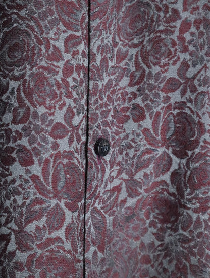 BISHOOL jaquard pattern long shirt winered