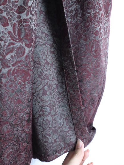 BISHOOL jaquard pattern long shirt winered