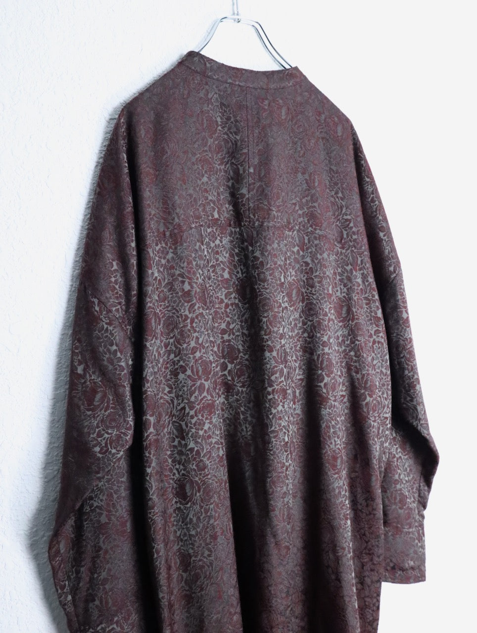 BISHOOL jaquard pattern long shirt winered