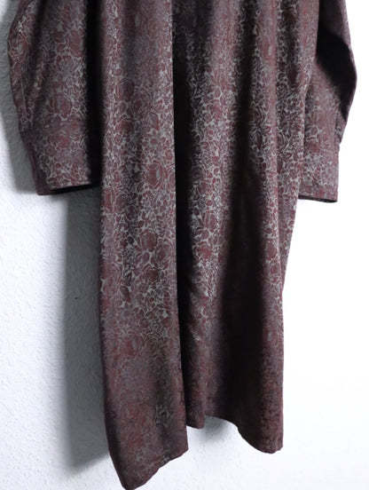 BISHOOL jaquard pattern long shirt winered