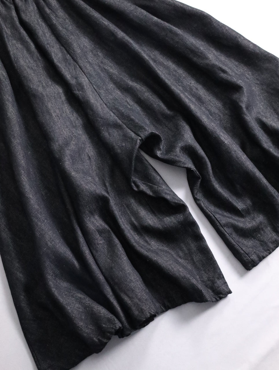 BISHOOL linen baloon hakama pants denimblack