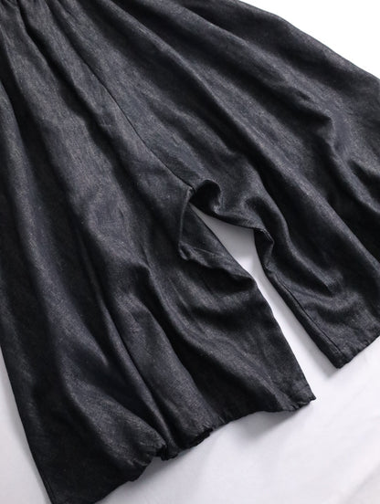 BISHOOL linen baloon hakama pants denimblack