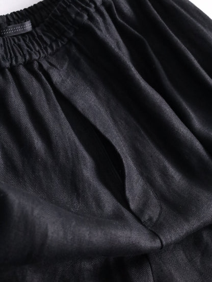 BISHOOL linen baloon hakama pants black