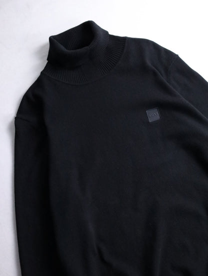 HUGO BOSS hignneck cotton cashmere knit sweater black