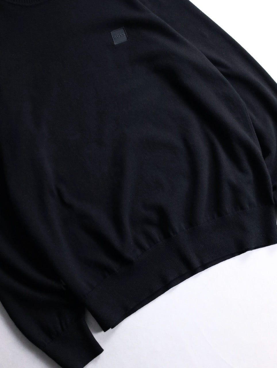 HUGO BOSS hignneck cotton cashmere knit sweater black