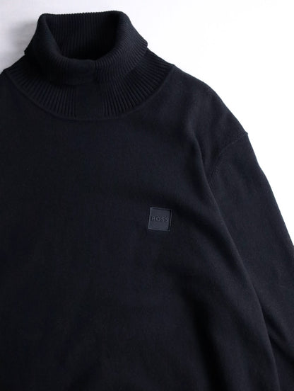 HUGO BOSS hignneck cotton cashmere knit sweater black