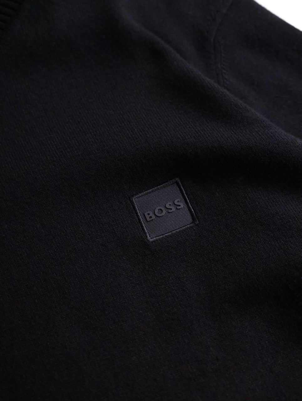 HUGO BOSS hignneck cotton cashmere knit sweater black