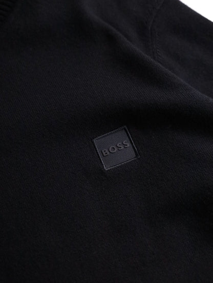 HUGO BOSS hignneck cotton cashmere knit sweater black