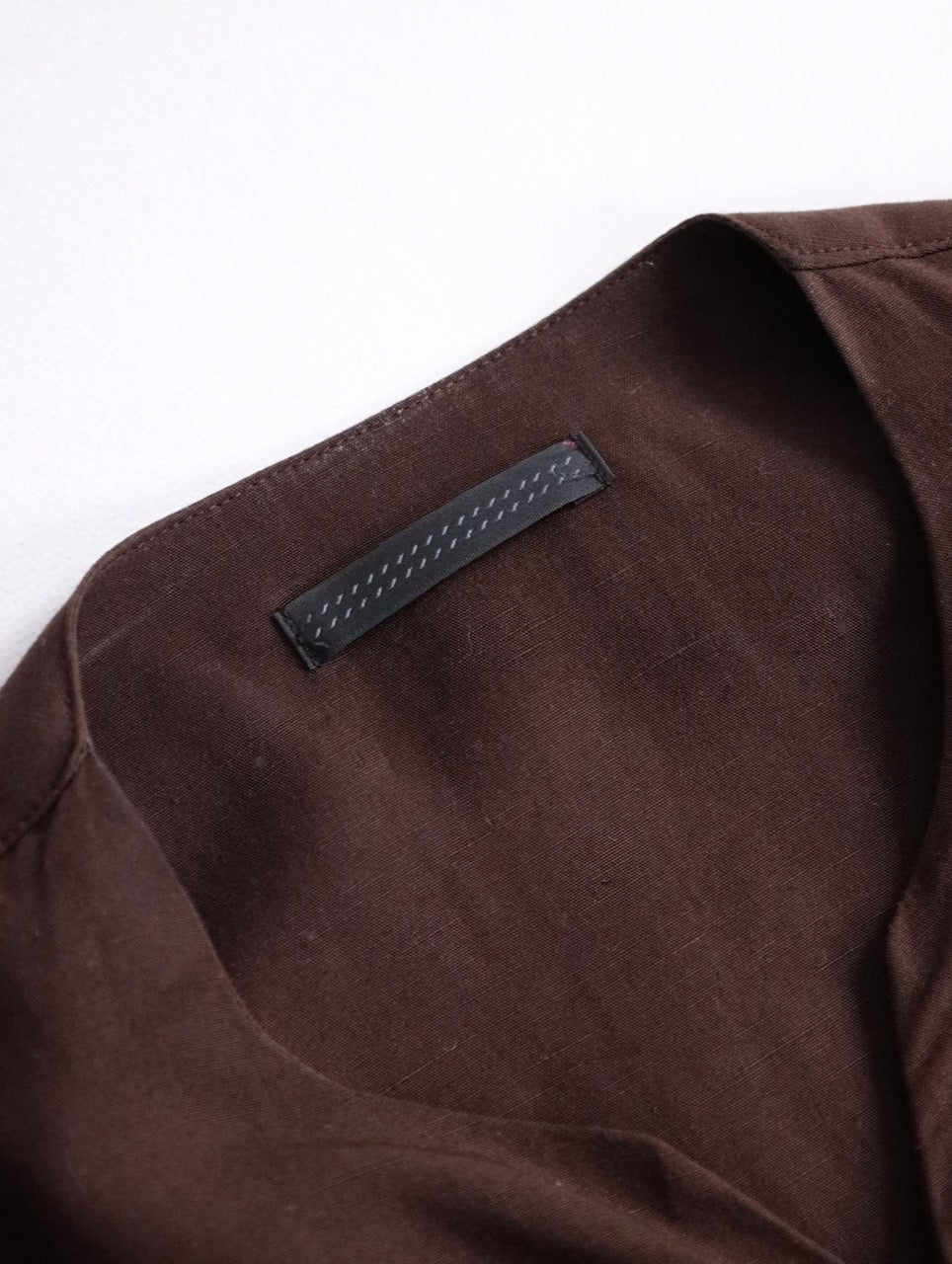 BISHOOL linen rayon shirt darkbrown