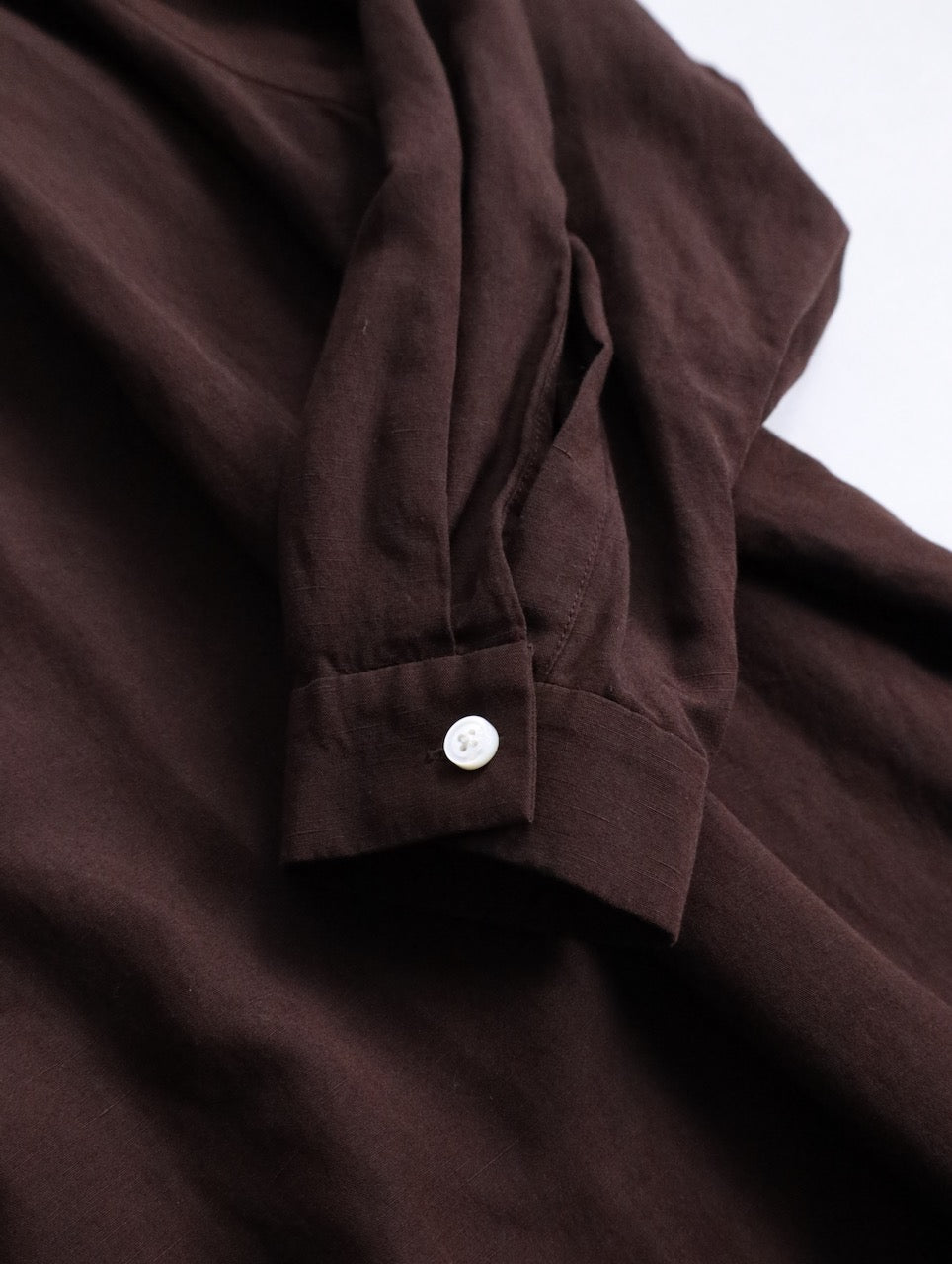 BISHOOL linen rayon shirt darkbrown