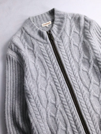 Paul Stuart cotton cashmere cable drivers knit rightgray