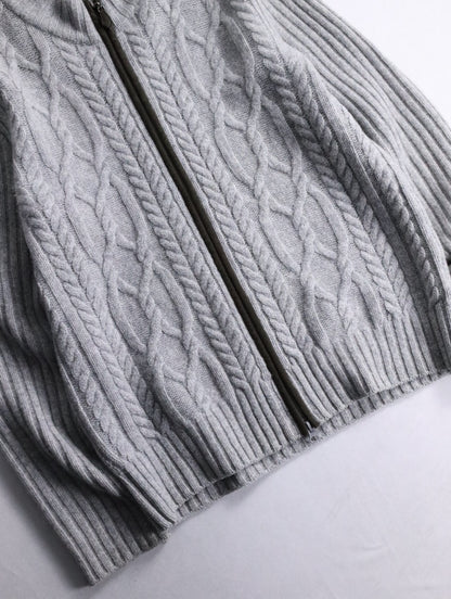 Paul Stuart cotton cashmere cable drivers knit rightgray