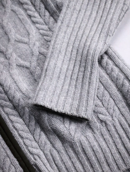 Paul Stuart cotton cashmere cable drivers knit rightgray