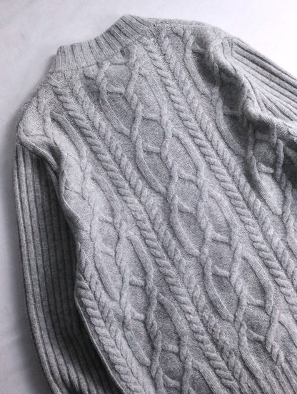 Paul Stuart cotton cashmere cable drivers knit rightgray