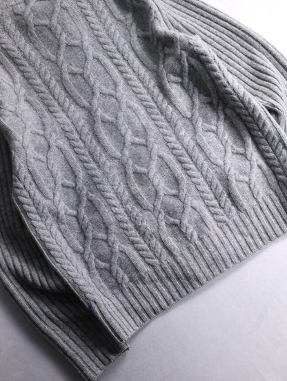 Paul Stuart cotton cashmere cable drivers knit rightgray