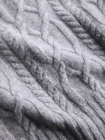 Paul Stuart cotton cashmere cable drivers knit rightgray