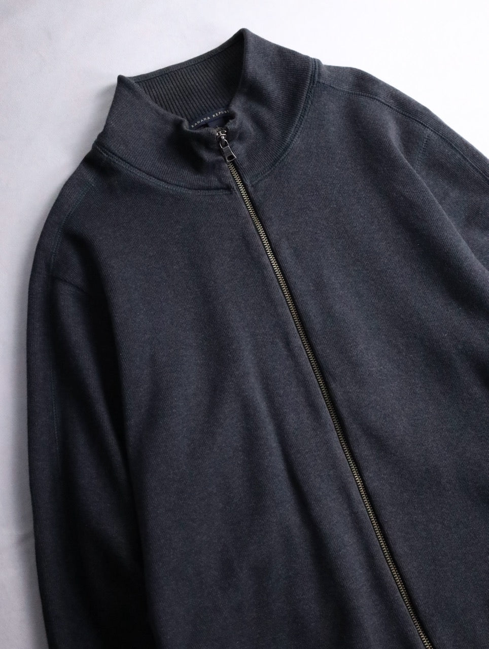 00s BANANA REPUBLIC double zip knit darkgray