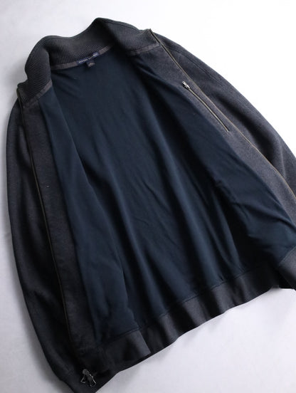 00s BANANA REPUBLIC double zip knit darkgray