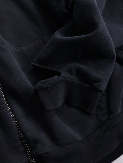 RAF SIMONS badge and print oversized zip hoodie black