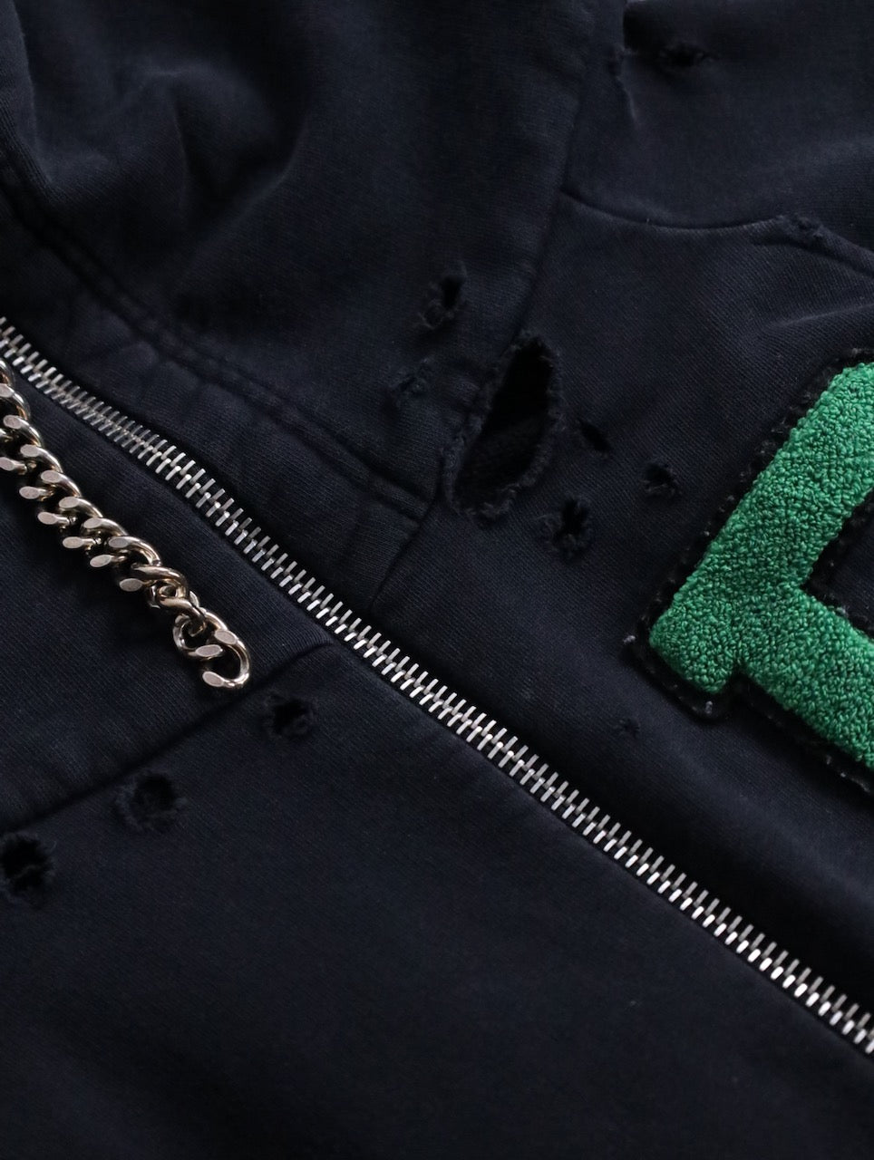 RAF SIMONS badge and print oversized zip hoodie black