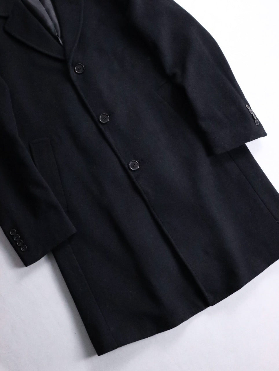 LAUREN RALPH LAUREN wool cashmere chester coat black