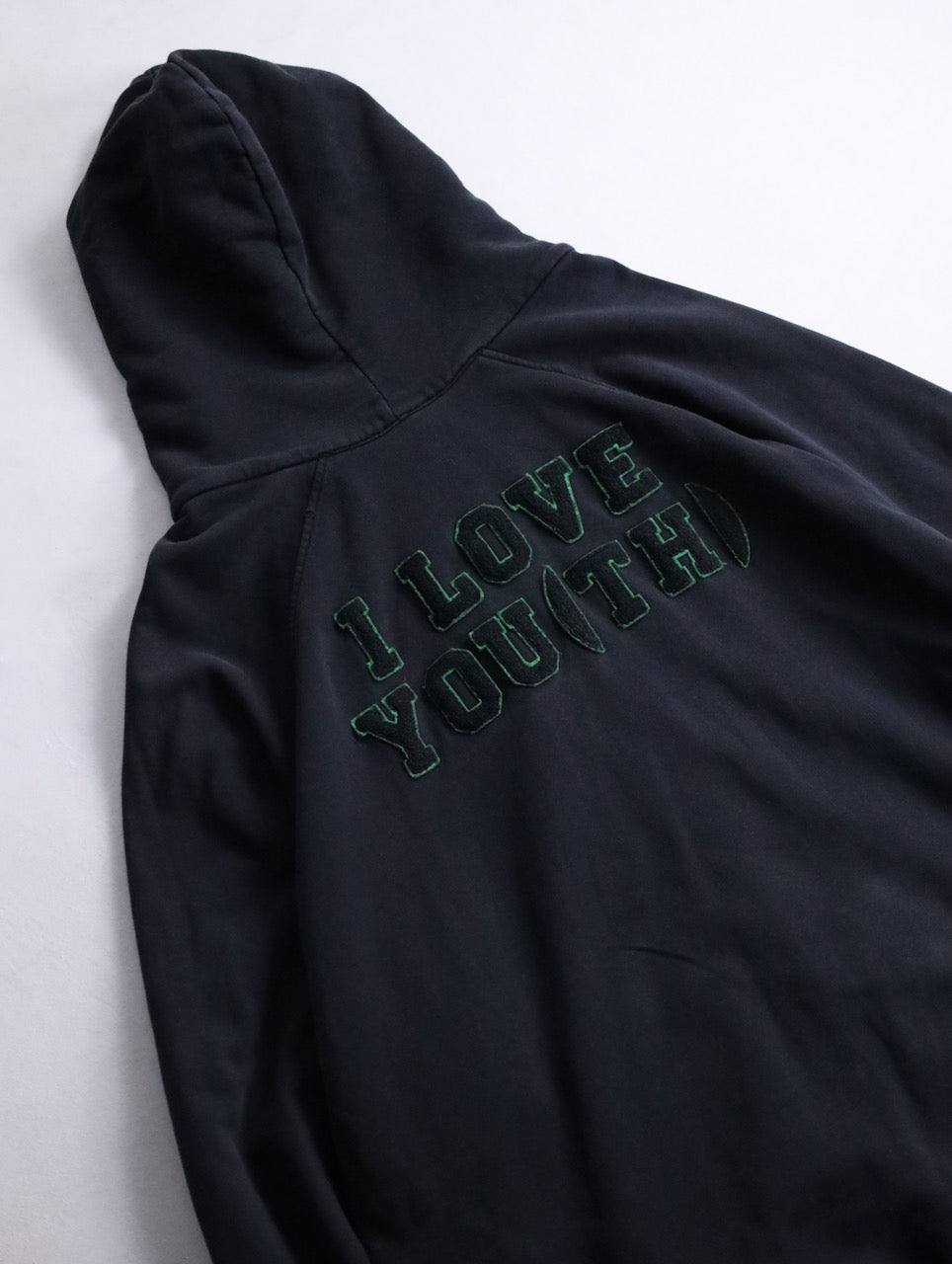 RAF SIMONS badge and print oversized zip hoodie black