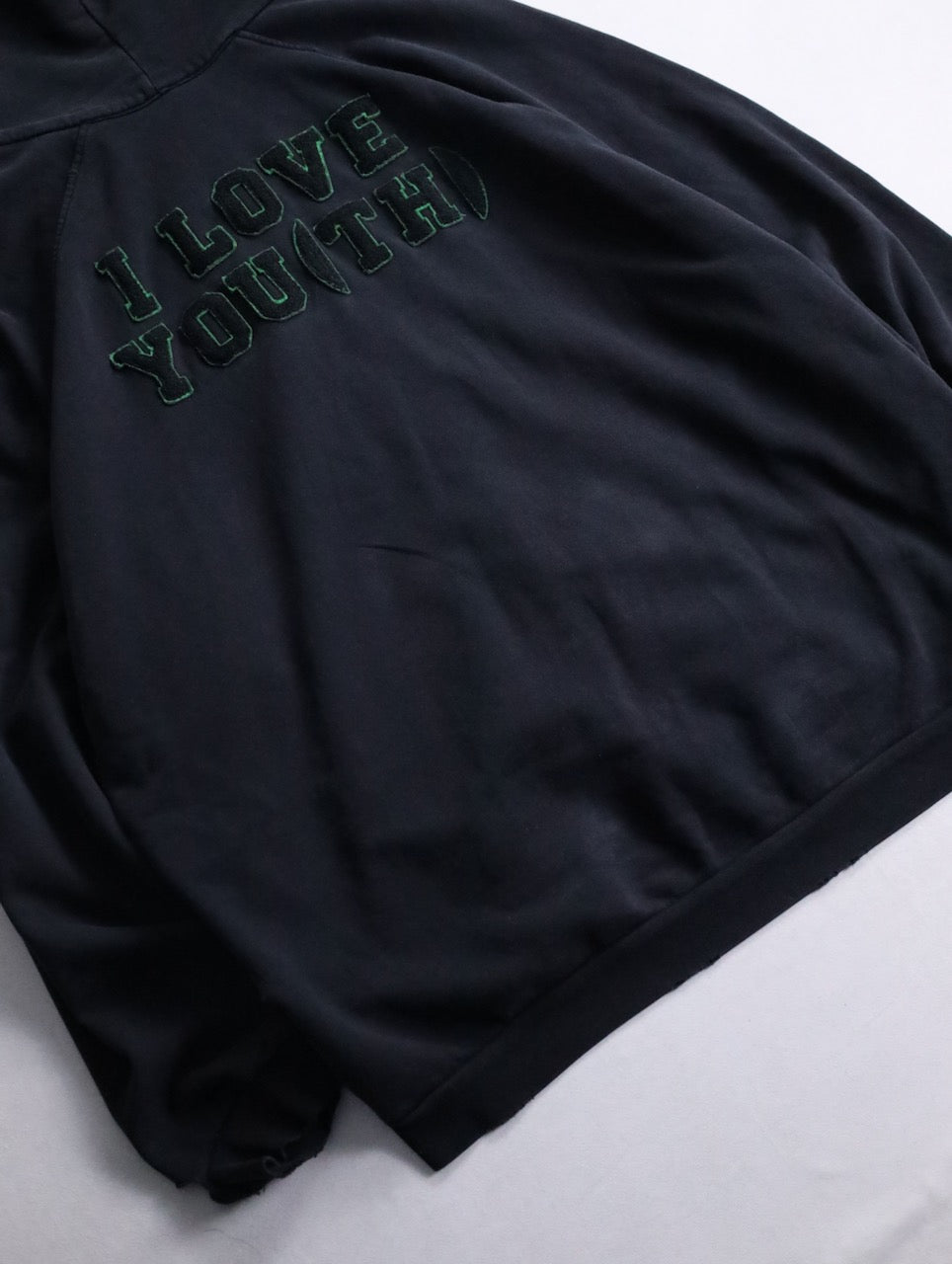 RAF SIMONS badge and print oversized zip hoodie black