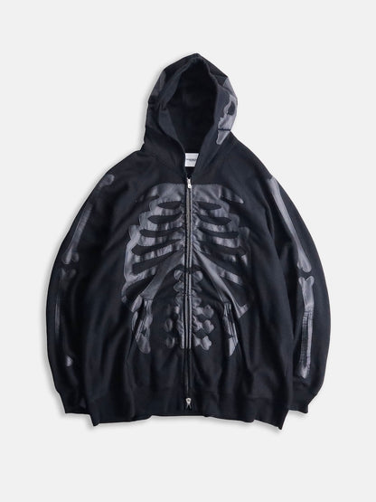 TAKAHIROMIYASHITATheSoloist. bone design zip hoodie black