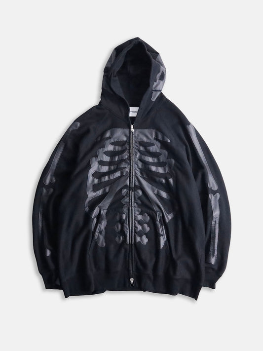 TAKAHIROMIYASHITATheSoloist. bone design zip hoodie black