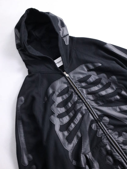 TAKAHIROMIYASHITATheSoloist. bone design zip hoodie black