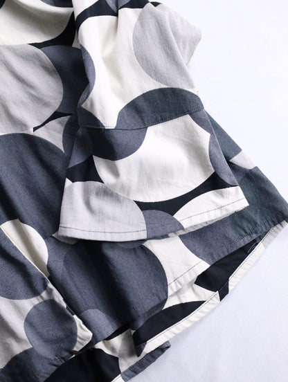 standneck circle design shirtjacket white-gray-black